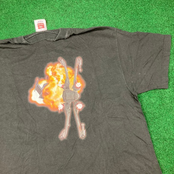 Vintage Canon Shirt Mens L Black Star Wars X Wing Starfighter Movie Promo 90s